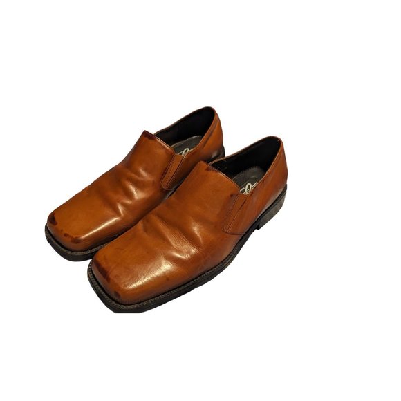 Giorgio Brutini Sz 8.5 Men's Slip on Distressed Brown Genuine Leather Loafers - Picture 1 of 9